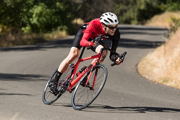 commuter riding his hybrid bike